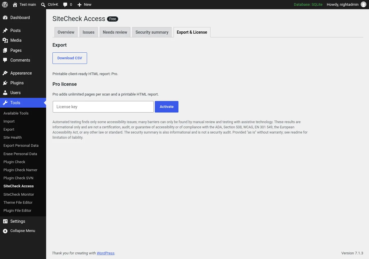Export & license