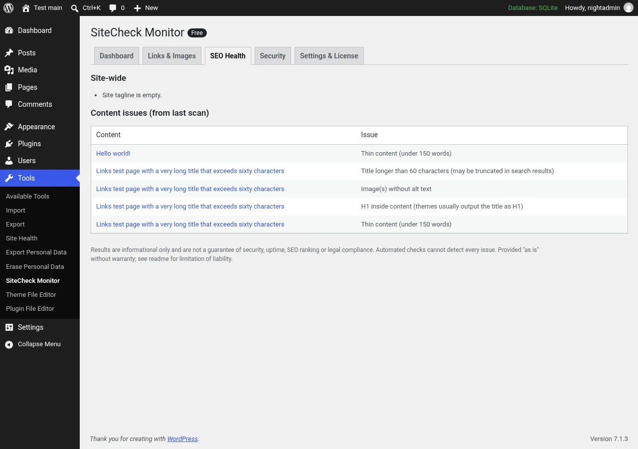 SEO health checks